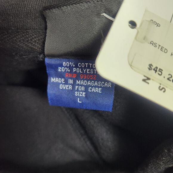 90s Hostility Hoodie Sweatshirt Black Size Large Men NWT Y2K - Picture 6 of 6